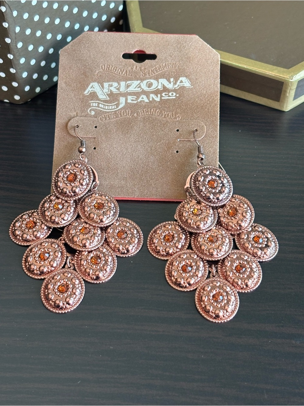 Arizona Rose Gold Textured Cluster Earrings